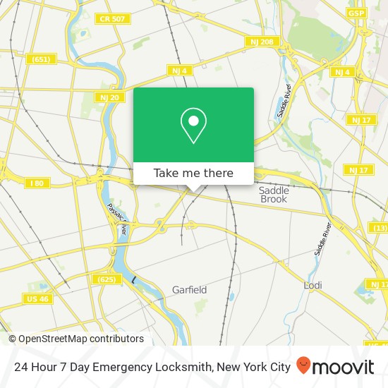 24 Hour 7 Day Emergency Locksmith map