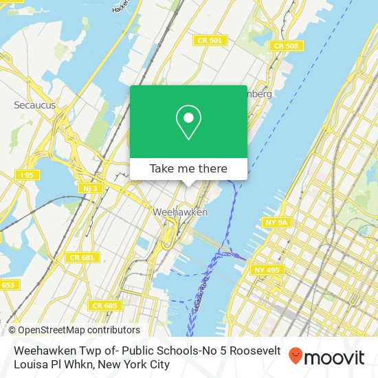 Weehawken Twp of- Public Schools-No 5 Roosevelt Louisa Pl Whkn map