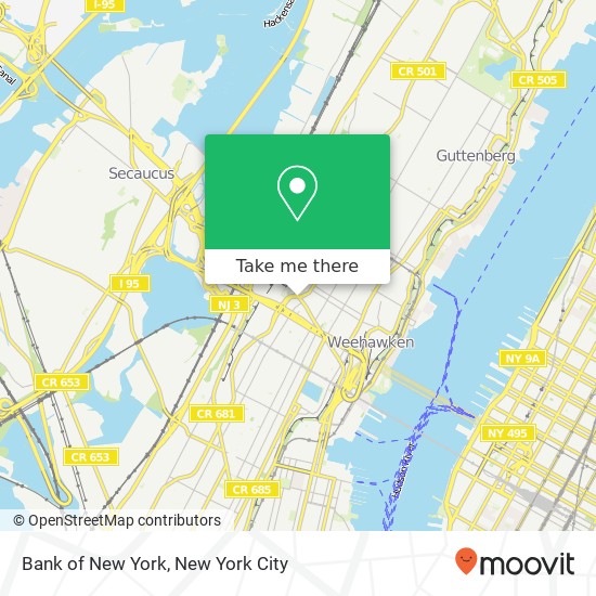 Bank of New York map