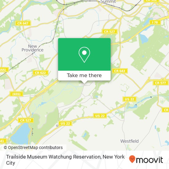 Trailside Museum Watchung Reservation map