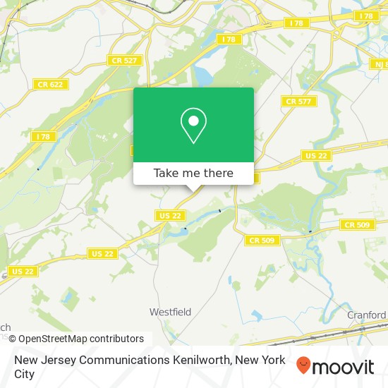 Mapa de New Jersey Communications Kenilworth