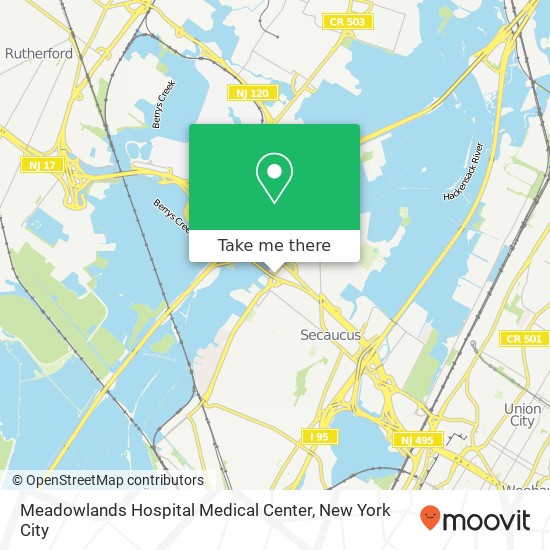 Meadowlands Hospital Medical Center map