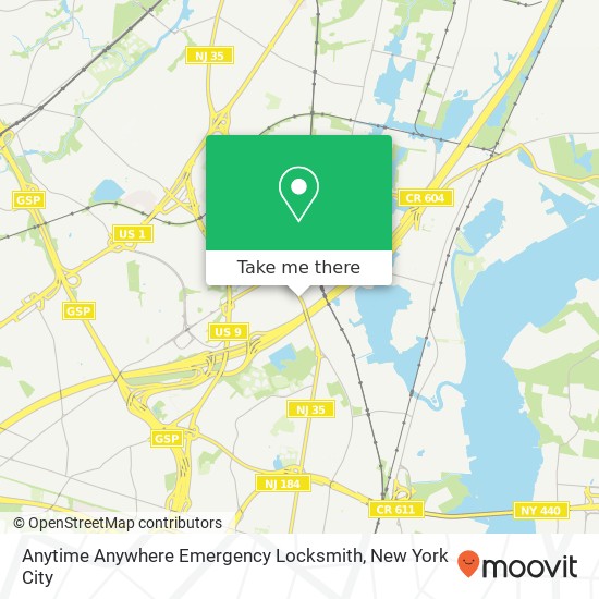 Mapa de Anytime Anywhere Emergency Locksmith