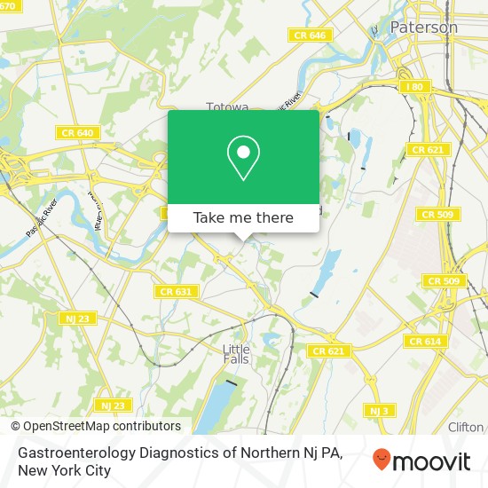 Gastroenterology Diagnostics of Northern Nj PA map