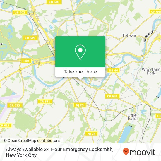 Always Available 24 Hour Emergency Locksmith map