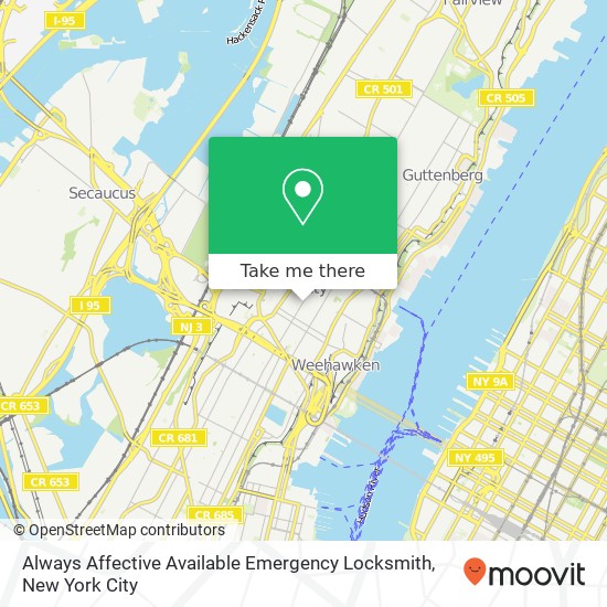 Mapa de Always Affective Available Emergency Locksmith