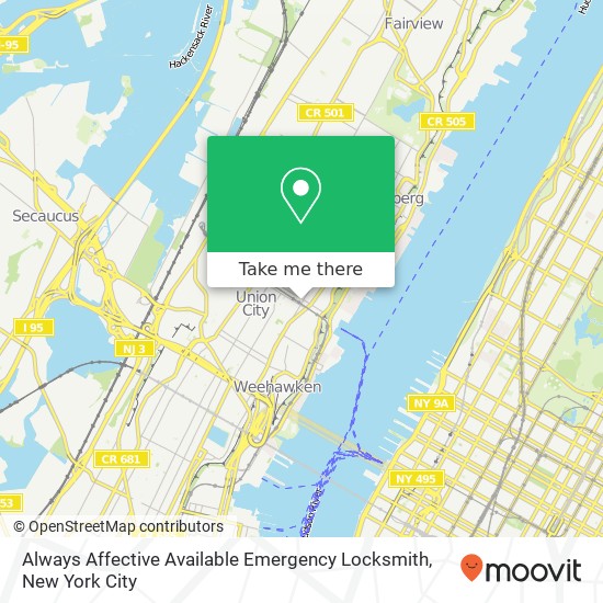 Mapa de Always Affective Available Emergency Locksmith