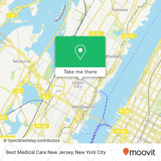 Best Medical Care New Jersey map