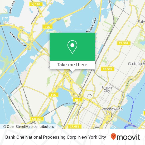 Bank One National Processing Corp map