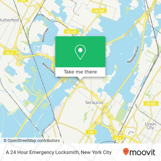 A 24 Hour Emergency Locksmith map