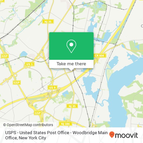 Mapa de USPS - United States Post Office - Woodbridge Main Office