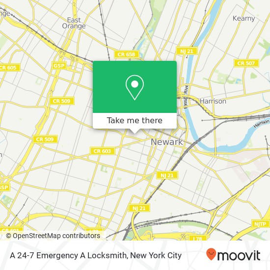 A 24-7 Emergency A Locksmith map