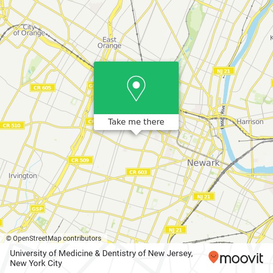 University of Medicine & Dentistry of New Jersey map