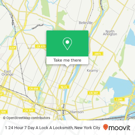 1 24 Hour 7 Day A Lock A Locksmith map