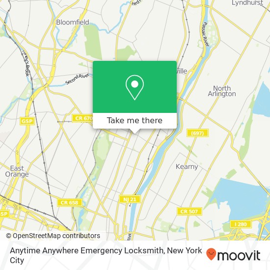 Anytime Anywhere Emergency Locksmith map