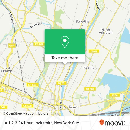 A 1 2 3 24 Hour Locksmith map