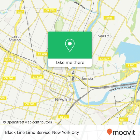 Black Line Limo Service map