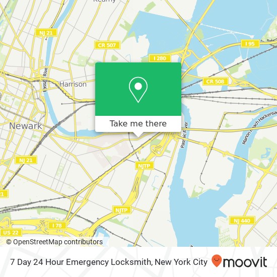 7 Day 24 Hour Emergency Locksmith map