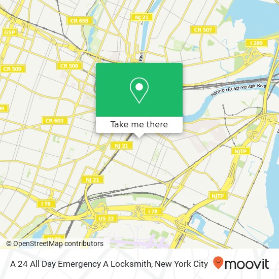 Mapa de A 24 All Day Emergency A Locksmith