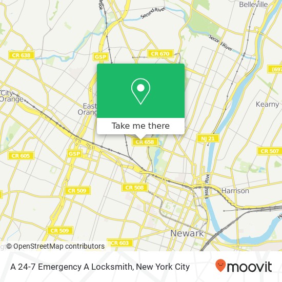 A 24-7 Emergency A Locksmith map