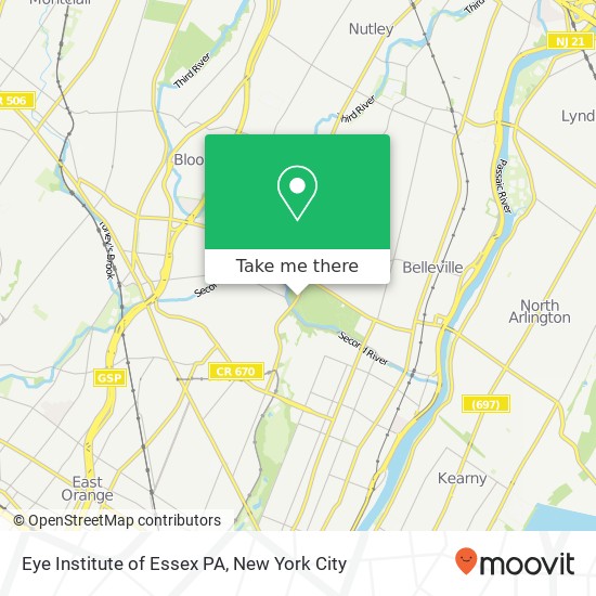 Mapa de Eye Institute of Essex PA