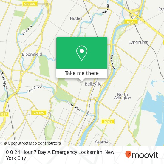 Mapa de 0 0 24 Hour 7 Day A Emergency Locksmith