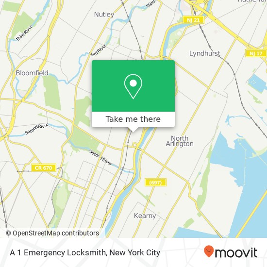 A 1 Emergency Locksmith map