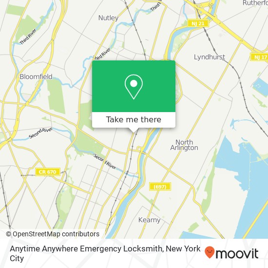 Anytime Anywhere Emergency Locksmith map