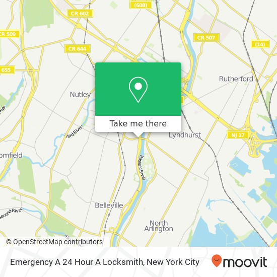 Emergency A 24 Hour A Locksmith map