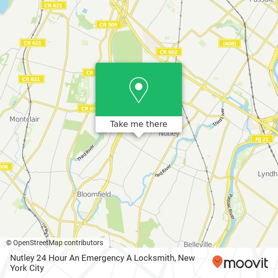 Mapa de Nutley 24 Hour An Emergency A Locksmith