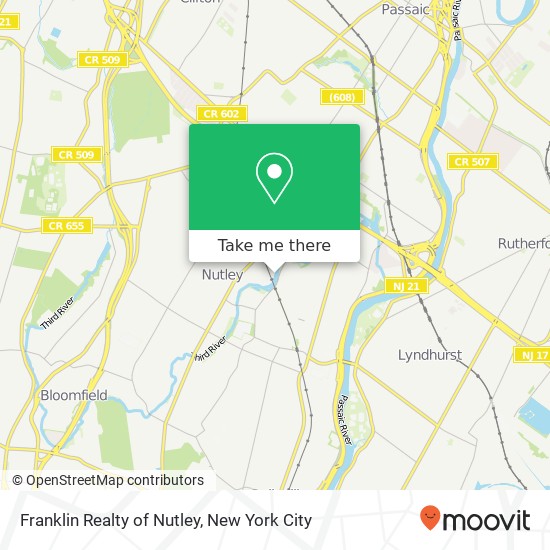 Franklin Realty of Nutley map