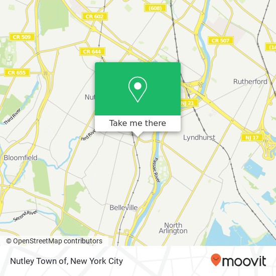 Nutley Town of map