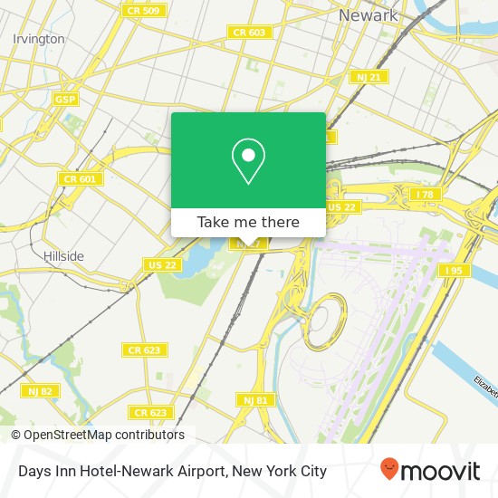 Days Inn Hotel-Newark Airport map