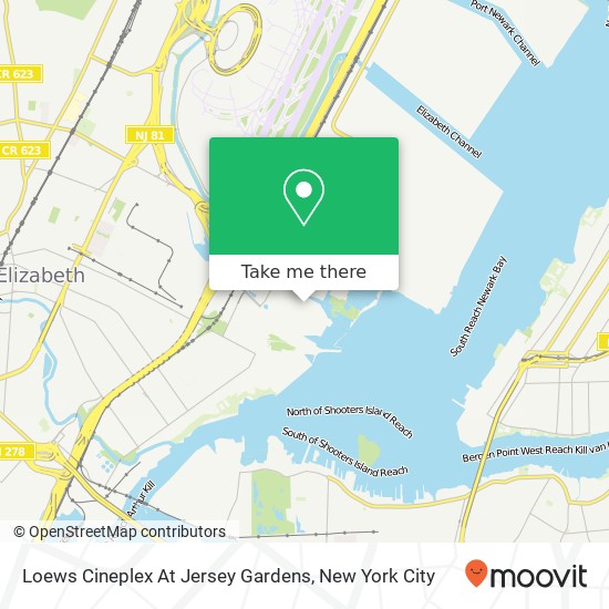 Mapa de Loews Cineplex At Jersey Gardens