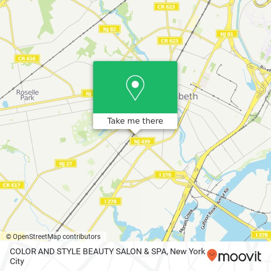 COLOR AND STYLE BEAUTY SALON & SPA map