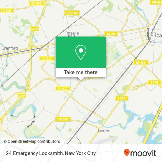 24 Emergency Locksmith map