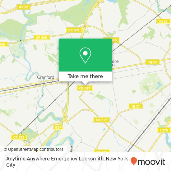 Mapa de Anytime Anywhere Emergency Locksmith