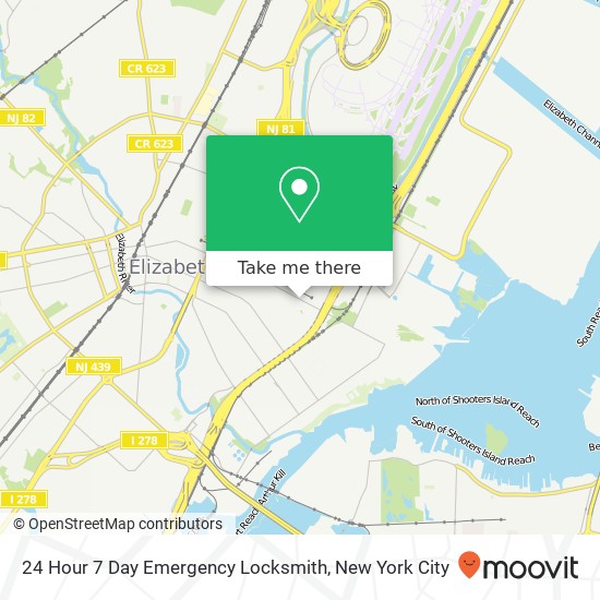 24 Hour 7 Day Emergency Locksmith map