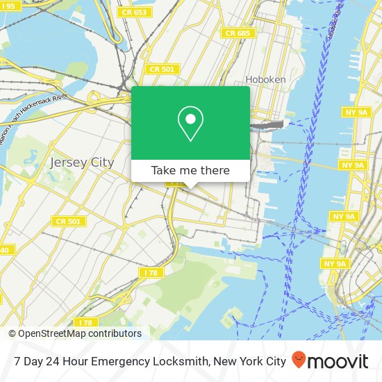 7 Day 24 Hour Emergency Locksmith map