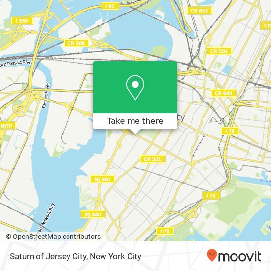 Mapa de Saturn of Jersey City