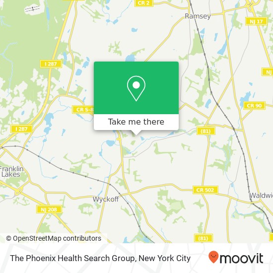 The Phoenix Health Search Group map