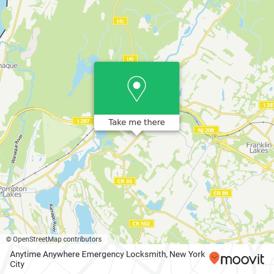 Anytime Anywhere Emergency Locksmith map