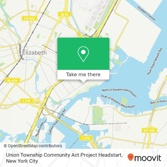 Union Township Community Act Project Headstart map