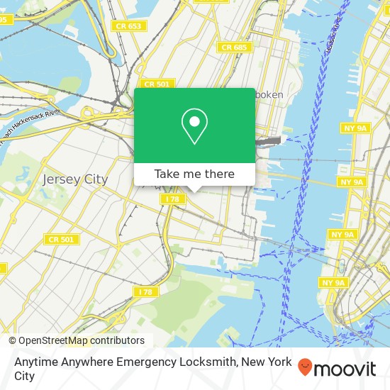 Anytime Anywhere Emergency Locksmith map