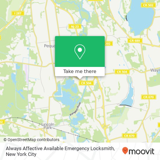 Mapa de Always Affective Available Emergency Locksmith