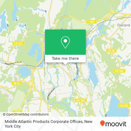 Mapa de Middle Atlantic Products Corporate Offices