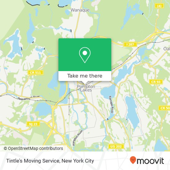 Tintle's Moving Service map