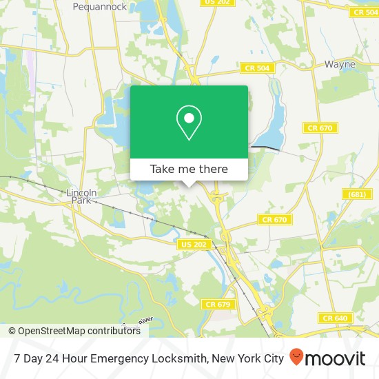 7 Day 24 Hour Emergency Locksmith map