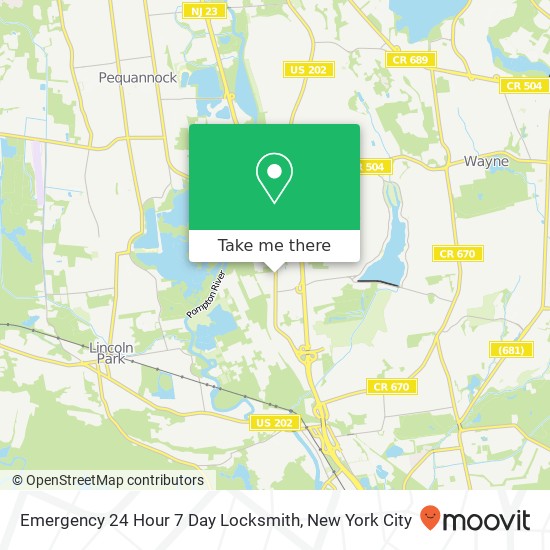 Mapa de Emergency 24 Hour 7 Day Locksmith