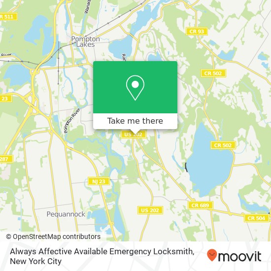 Mapa de Always Affective Available Emergency Locksmith